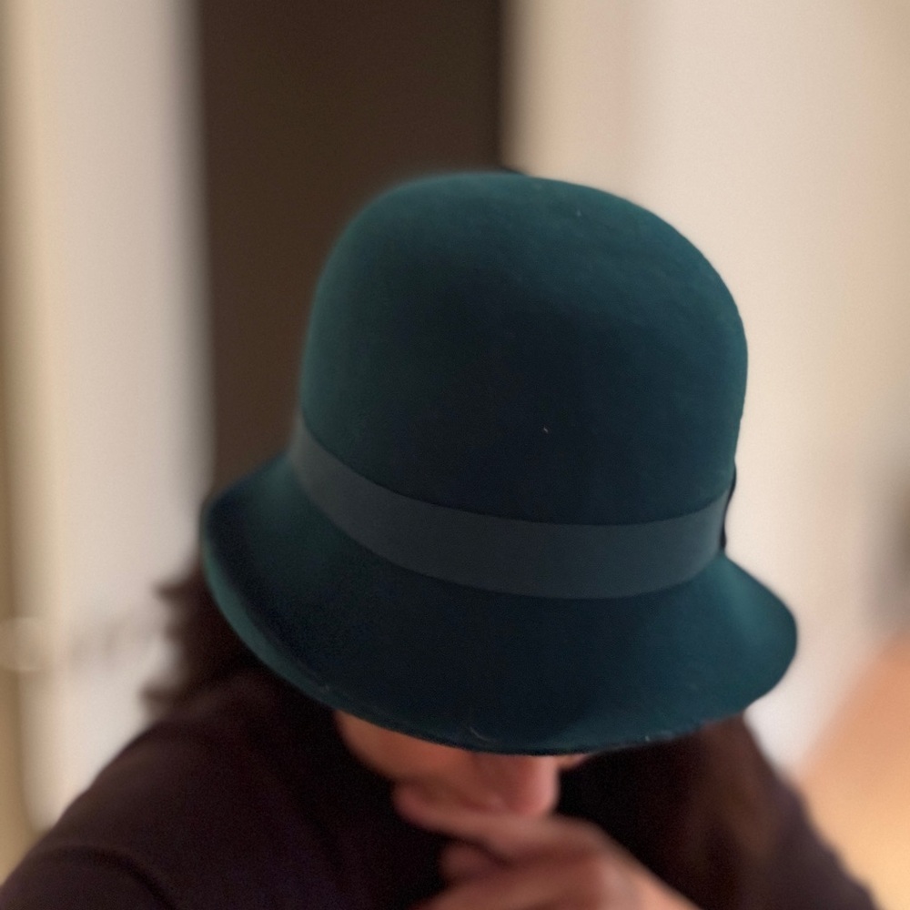 Goorin Bros Teal Cloche Hat with Bow